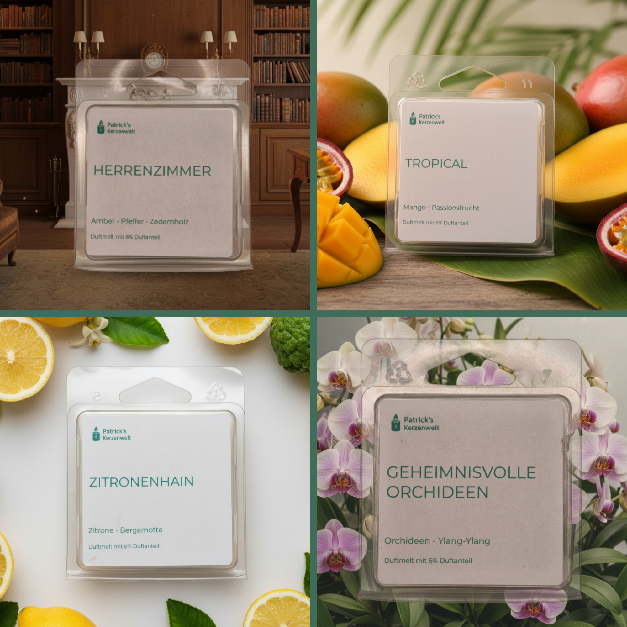 Duftwachs 4er Set - Sommerdüfte