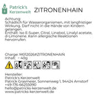 Gelbe Duftmelts „Zitronenhain“ aus Sojawachs mit frischem Zitronen- und Bergamotte-Duft in nachhaltiger rPET-Verpackung.