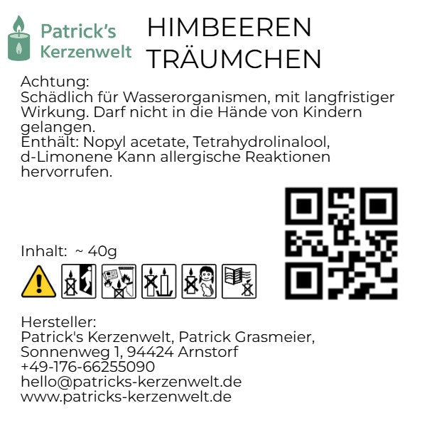 Duftwachs Duftwachs - Himbeerenträumchen - Patrick's Kerzenwelt
