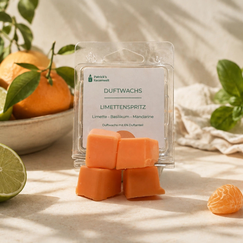 Duftwachs Limettenspritz mit Limette, Basilikum und Mandarine – handgemachte Wax Melts