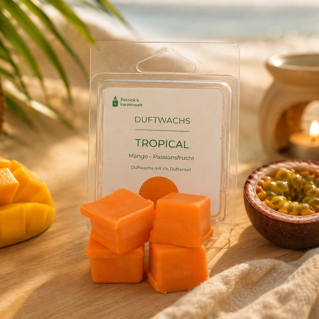 Duftwachs tropical Passionsfrucht und mango von Patricks kerzenwelt