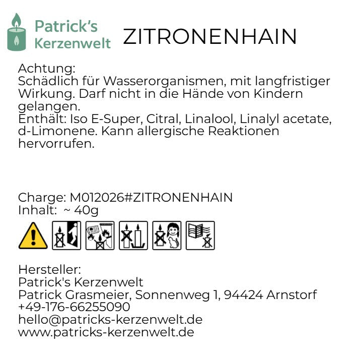 Duftwachs Duftwachs - Zitronenhain - Patrick's Kerzenwelt